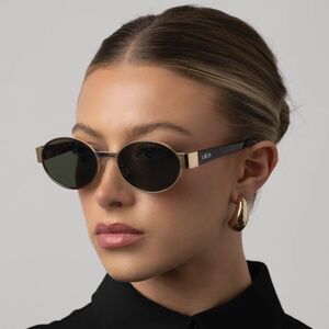 Otra ECHO Sunglasses Round Gold Metal Tortoiseshell Arm Green Lens 43-19-144